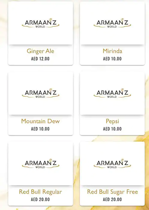 Armaanz World Menu in CITY WALK, Al Safa, Dubai 