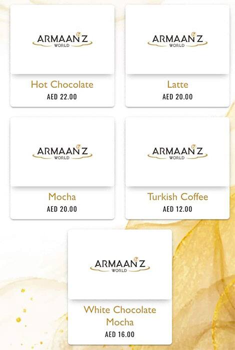 Armaanz World Menu in CITY WALK, Al Safa, Dubai 