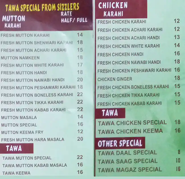 Pak Zaiqa Restaurant Menu in Naif, Dubai 