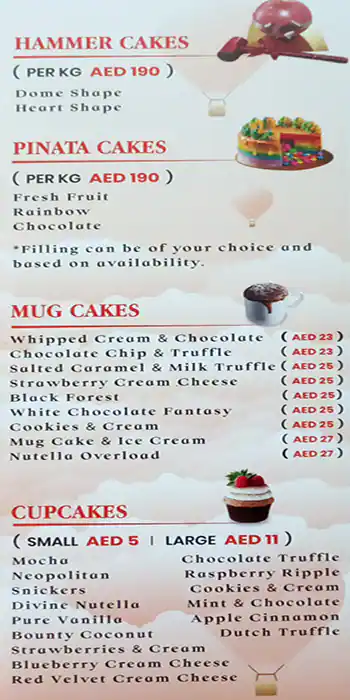 7th Heaven Bakery Menu in Al Karama, Dubai 