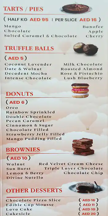 7th Heaven Bakery Menu in Al Karama, Dubai 