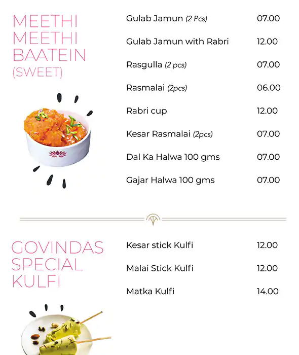 My Govinda's - ماي جوفينداز Menu 