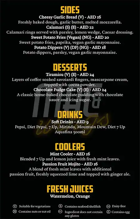 Mac & Wings Menu in Financial Center 