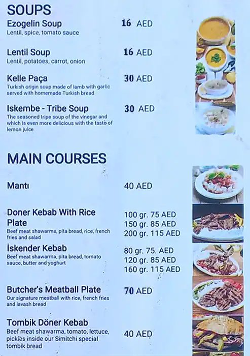 Simitchi Turkish Gourmet Menu in Dubai Marina, Dubai 
