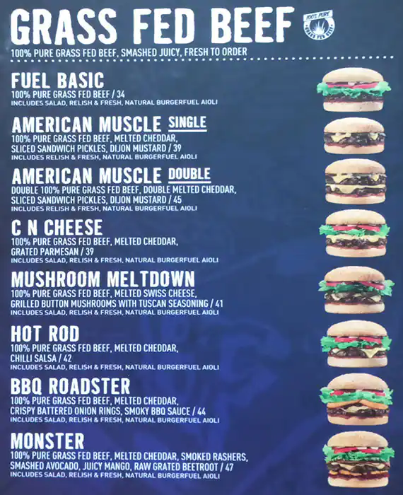 BurgerFuel Menu in Burj Khalifa Area 