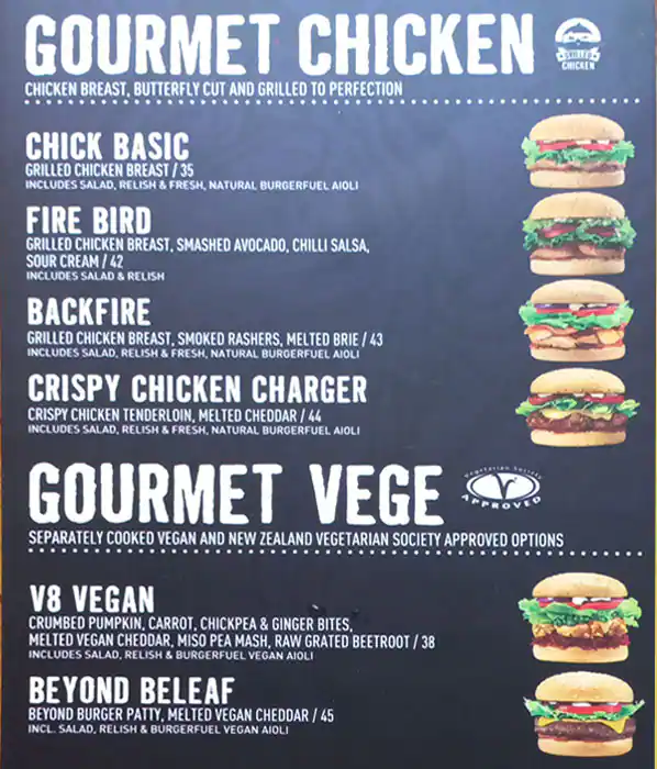 BurgerFuel Menu in Burj Khalifa Area 