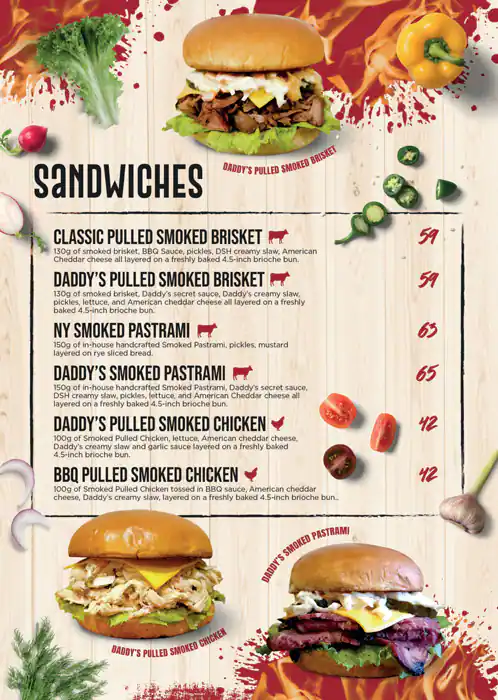 Daddy's Smoke House Menu in Al Barari, Dubai 