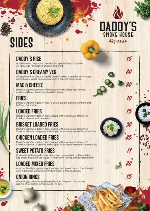 Daddy's Smoke House Menu in Al Barari, Dubai 