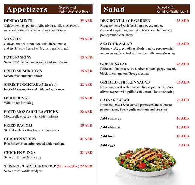 Best restaurant menu near Cluster Q Jumeirah Lake Towers Dubai