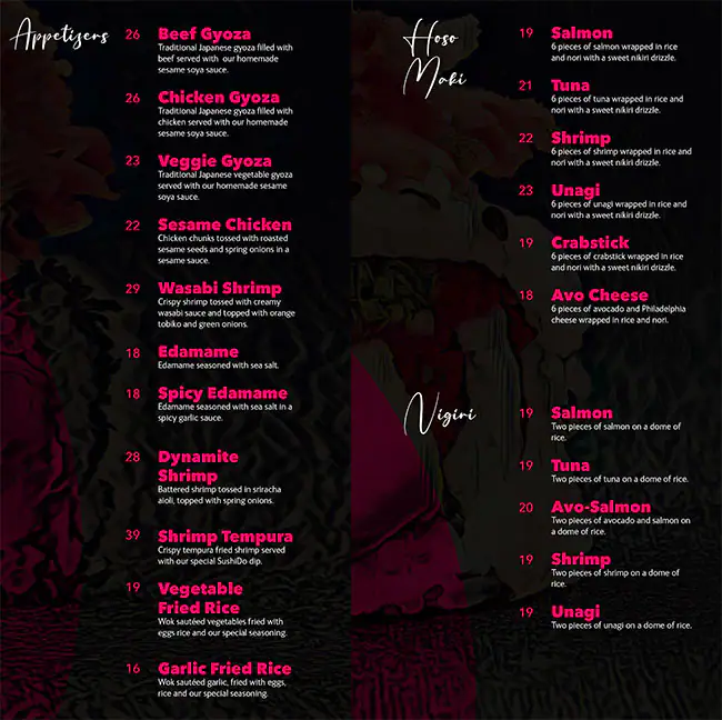 SushiDo Menu in Burj Khalifa Area 