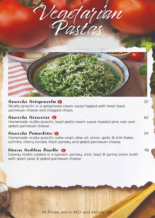 The Pasta Broz Menu in Burj Khalifa Area 