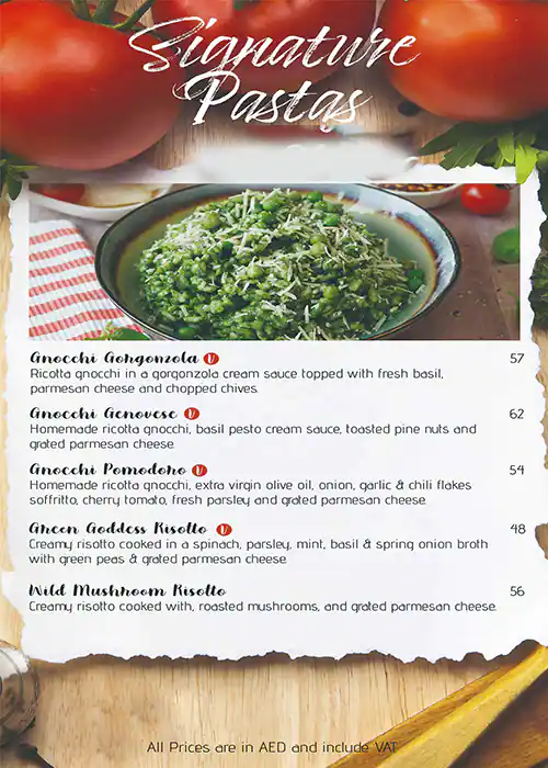 The Pasta Broz Menu in Burj Khalifa Area 