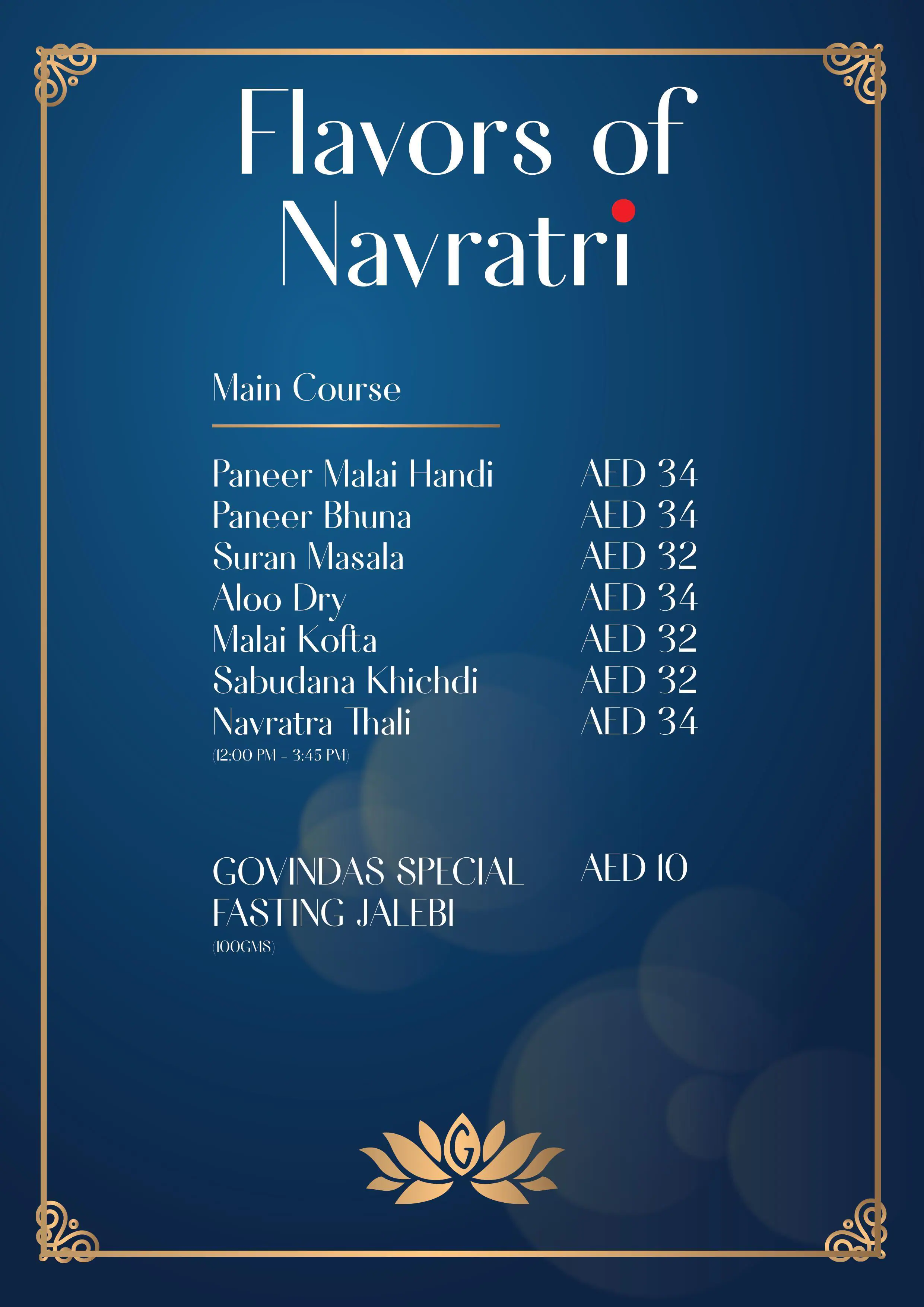 My Govinda's - ماي جوفينداز Menu 