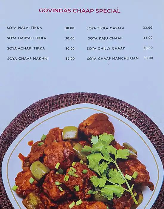 My Govinda's - ماي جوفينداز Menu 