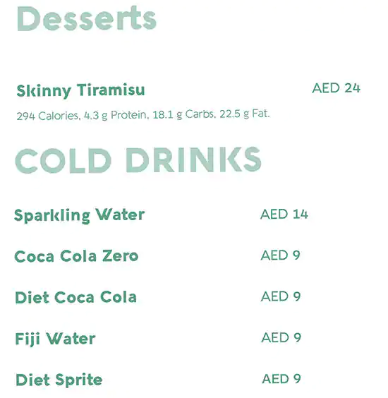 Skinny Slice Menu in DIFC, Dubai 