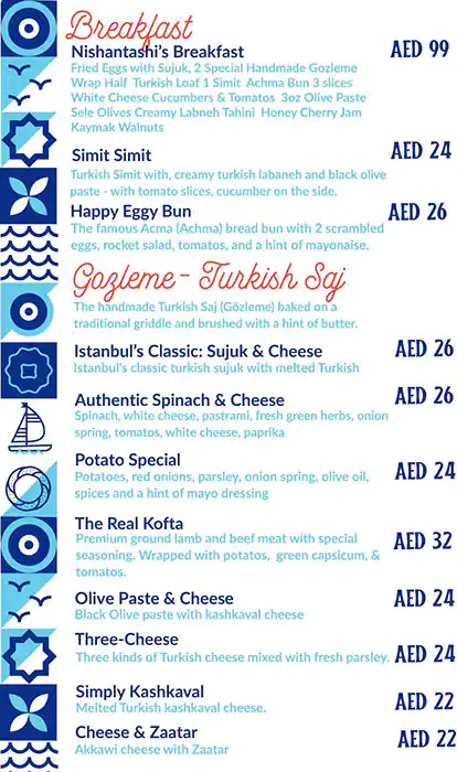 Istanbul Street Food Menu in Barsha 