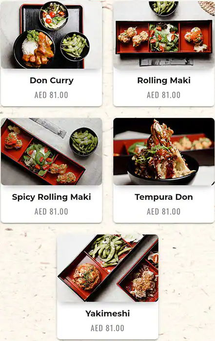 Tasty food Japanese, Sushimenu New Dubai