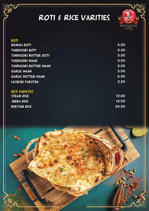 Hyderabadi Ustad Biryani Menu in Al Karama, Dubai 