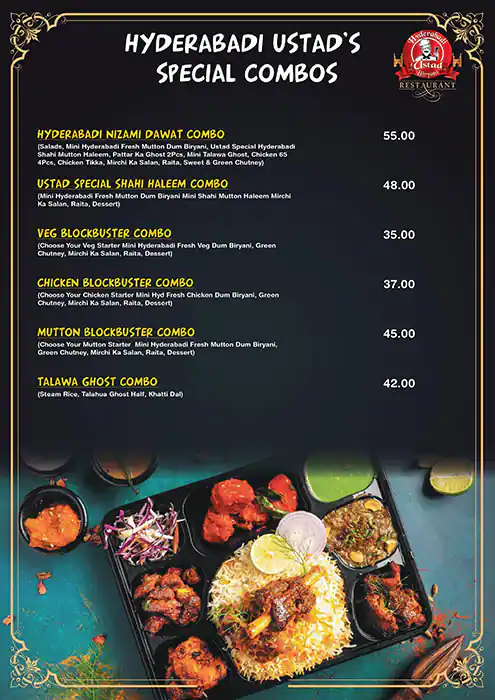 Hyderabadi Ustad Biryani Menu in Al Karama, Dubai 