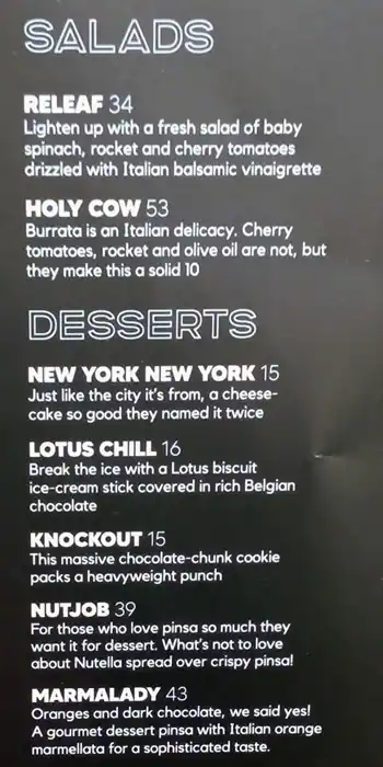 PINSANITY Menu in New Dubai 