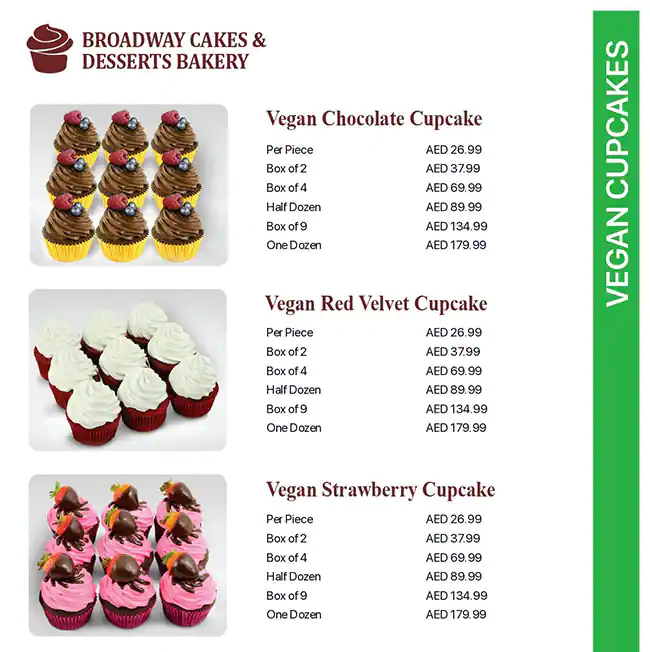 Broadway Cake & Dessert Bakery Menu 