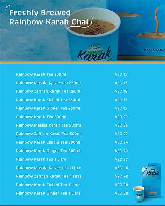 Rainbow Karak Chai Menu in Barsha 