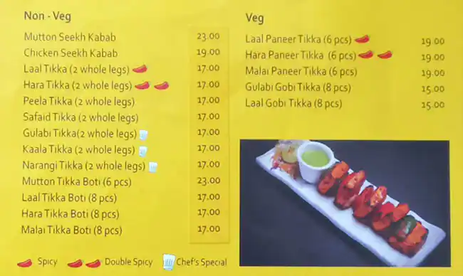 Tikka Shikka Menu in Al Karama, Dubai 