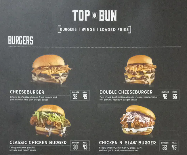 Top Bun - Burgers Menu in New Dubai 