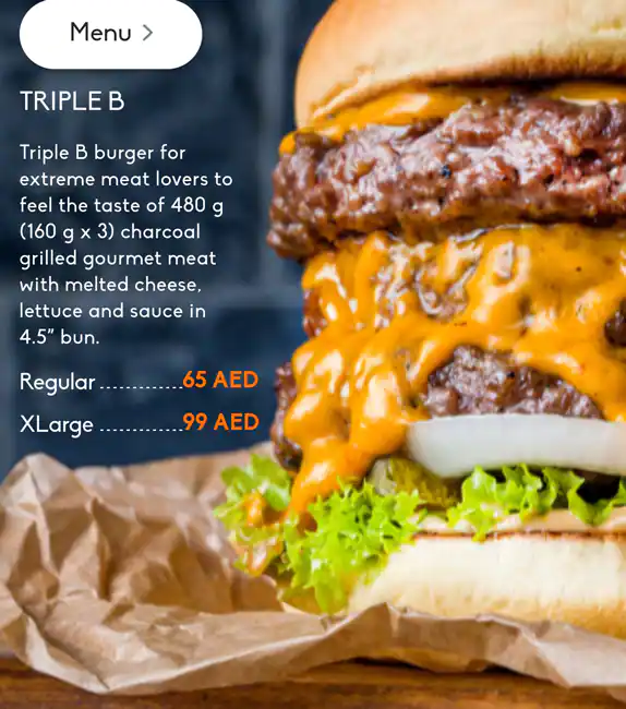 Lads Burger Menu in The Springs Souk, Dubai 