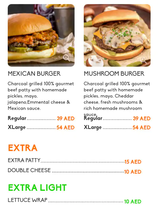 Lads Burger Menu in The Springs Souk, Dubai 