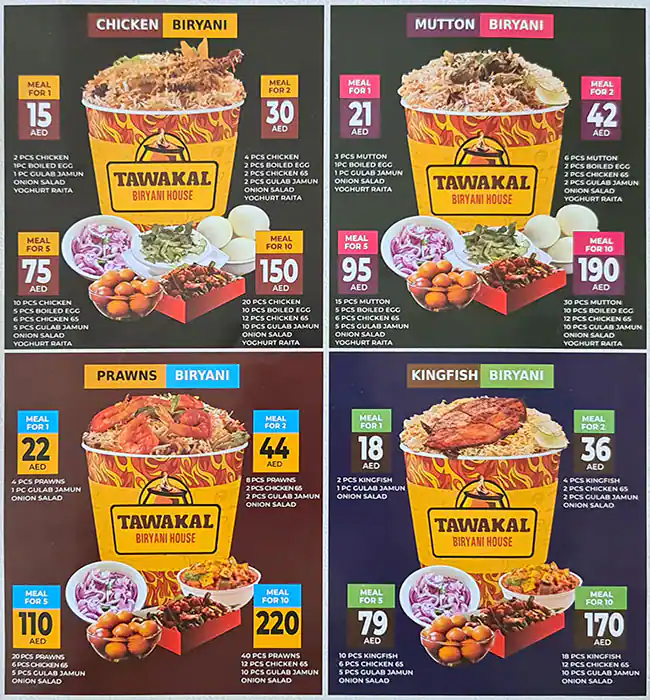 Tawakal Biryani House Restaurant Menu 