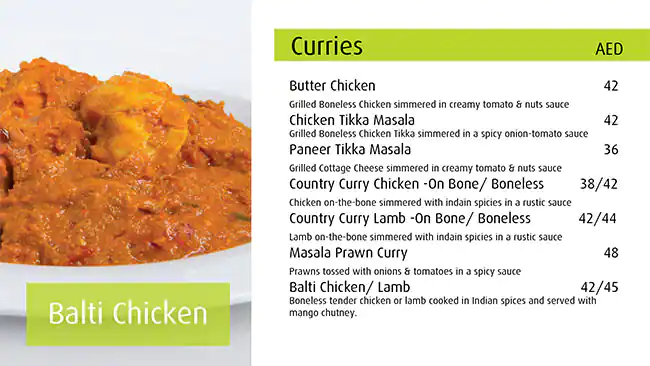 Curry Box Menu in Burj Khalifa Area 