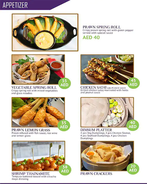 Royal Thai Food Menu in Al Barsha, Dubai 