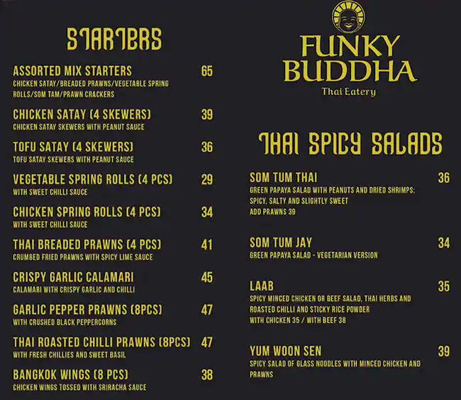 Funky Buddha - Thai Eatery Menu 