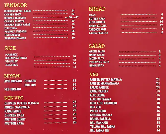 Bollywood Corner Menu in Cluster B, Jumeirah Lake Towers, Dubai 