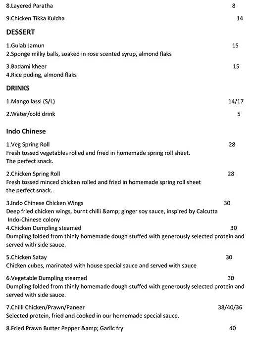 Maingi Kitchen Menu in Barsha 