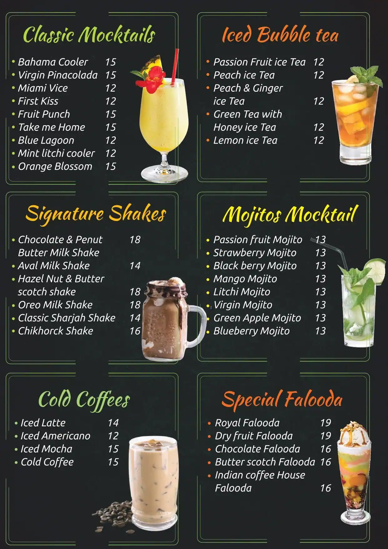 Indian Coffee House Menu in Mankhool, Dubai 