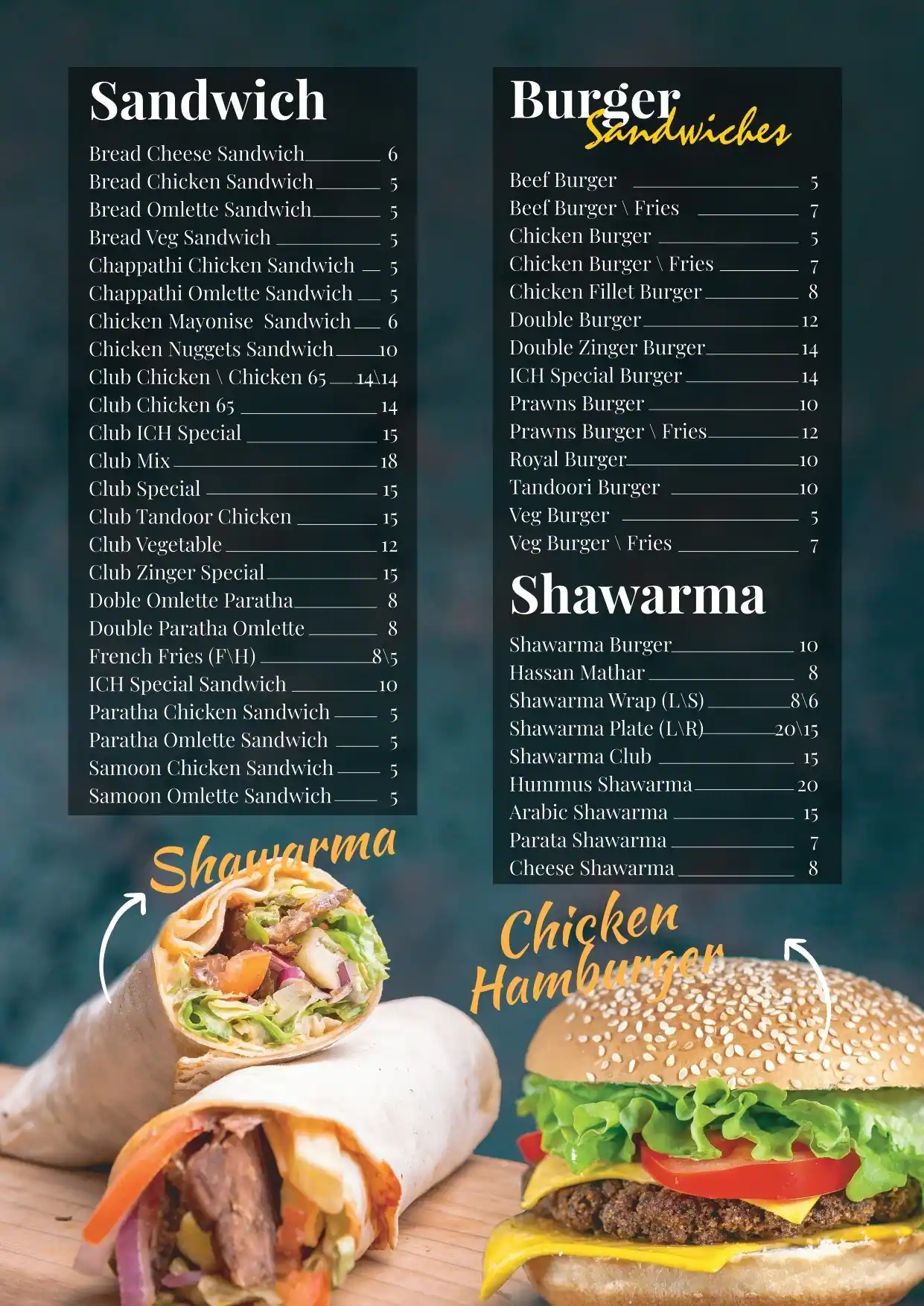 Indian Coffee House Menu in Mankhool, Dubai 