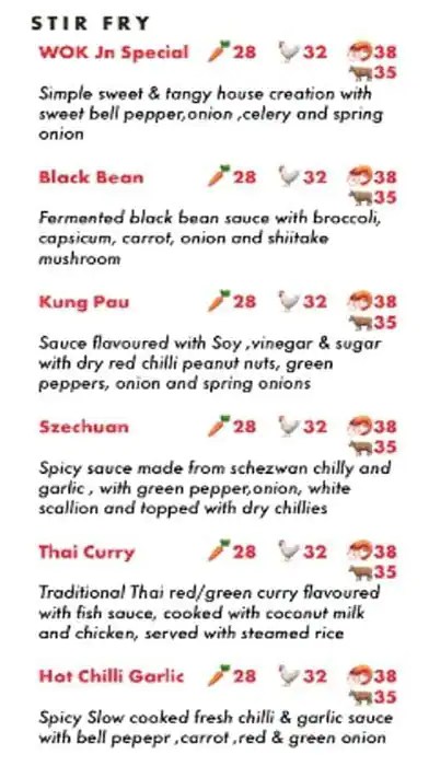 Wok Junction Menu in Burj Khalifa Area 