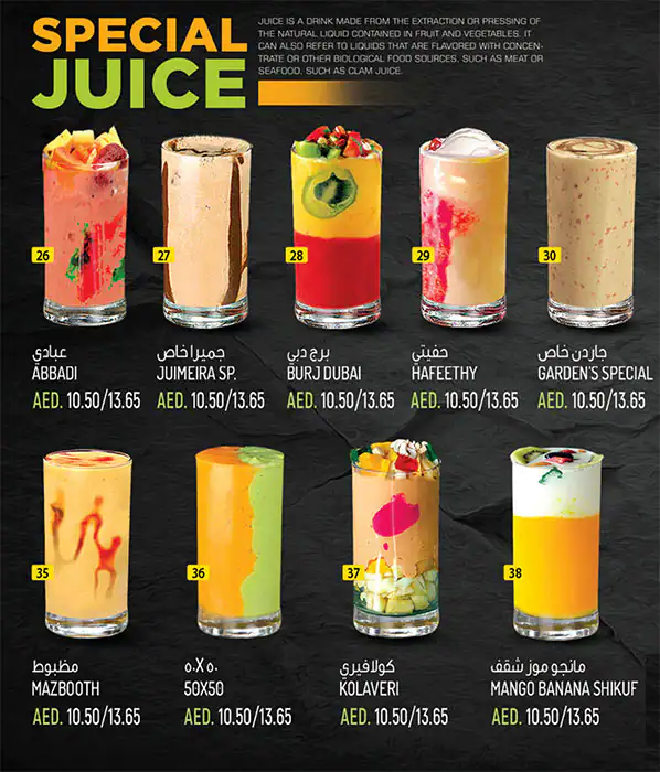 Juice N Bites Menu in Discovery Gardens, Dubai 