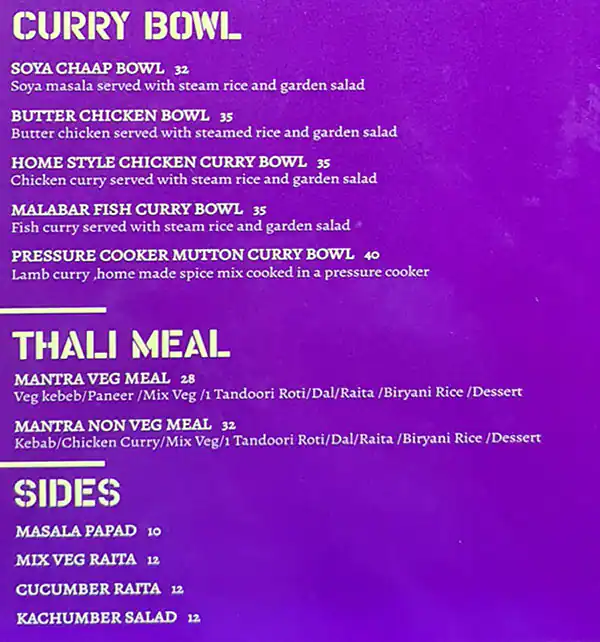 Masala Mantra Menu in Jumeirah Village, Dubai 