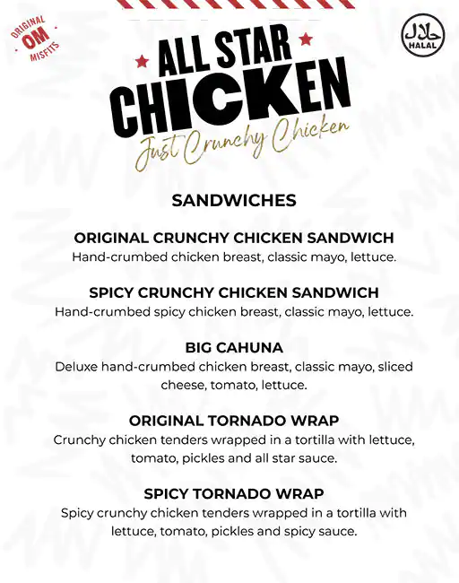 All Star Chicken Menu in Barsha 