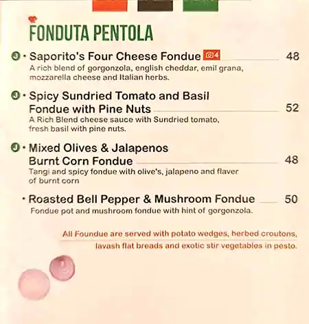 Saporito Menu in Oud Metha, Dubai 