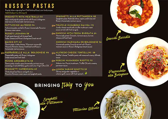 Russo's New York Pizzeria Menu 