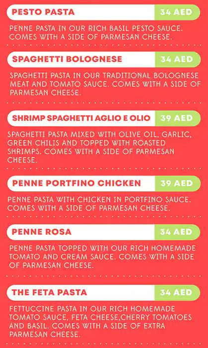 Pasta Masta - Be the masta Menu in Barsha 