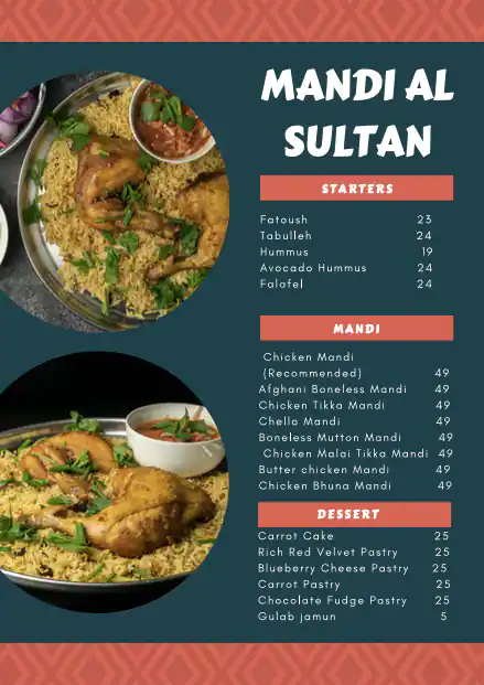 Mandi Al Sultan Menu in Barsha 