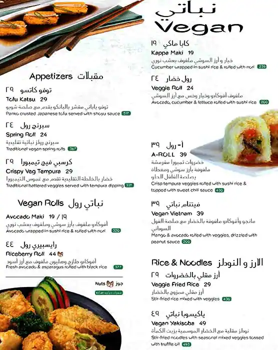 Sushi Library Menu in Cluster R, Jumeirah Lake Towers, Dubai 