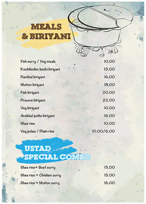 Ustad Hotel Menu in Al Karama, Dubai 