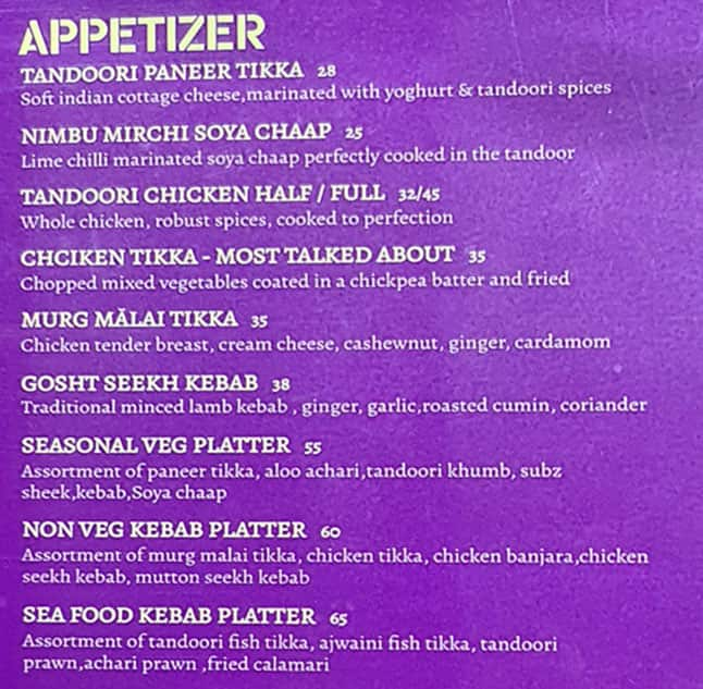 Masala Mantra Menu in Burj Khalifa Area 