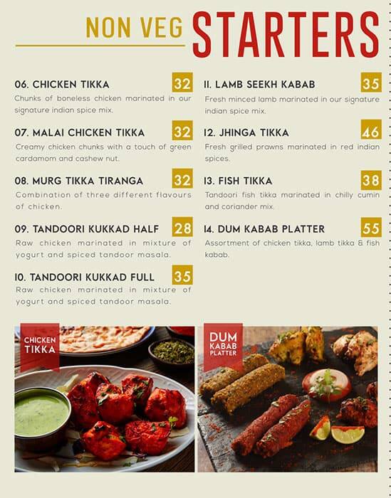 Dum Biryani Menu in Burj Khalifa Area 